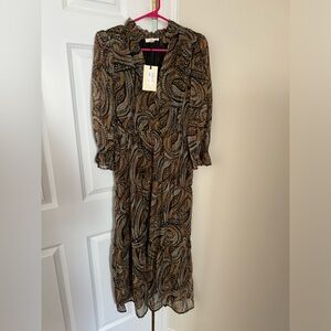 NWT Elan Dress Gold and Brown